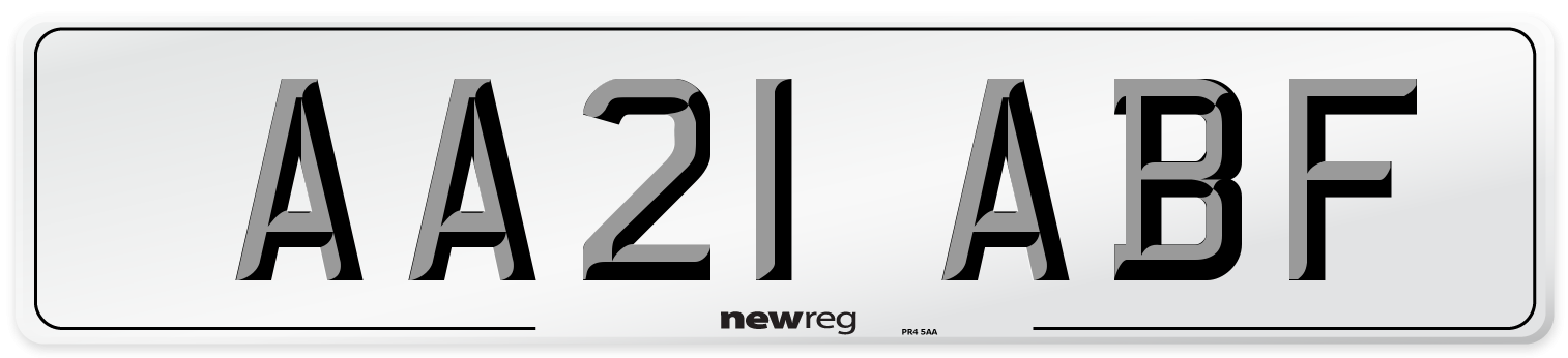 AA21 ABF Number Plate from New Reg